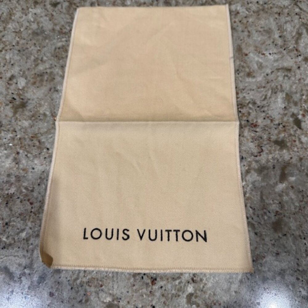 Louis Vuitton 6” By 4 3/4”  Envelope Dust Bag W/Logo & Fold Over-Flap - Picture 2 of 6